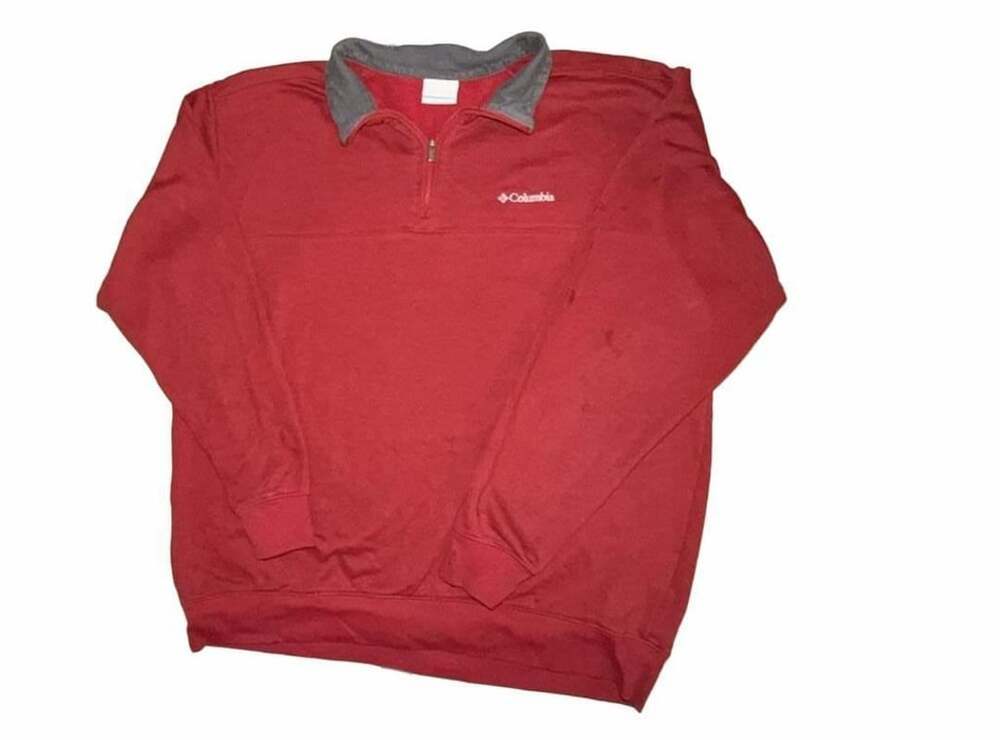 Columbia Half Zip Pullover Sweater BurgundyGray